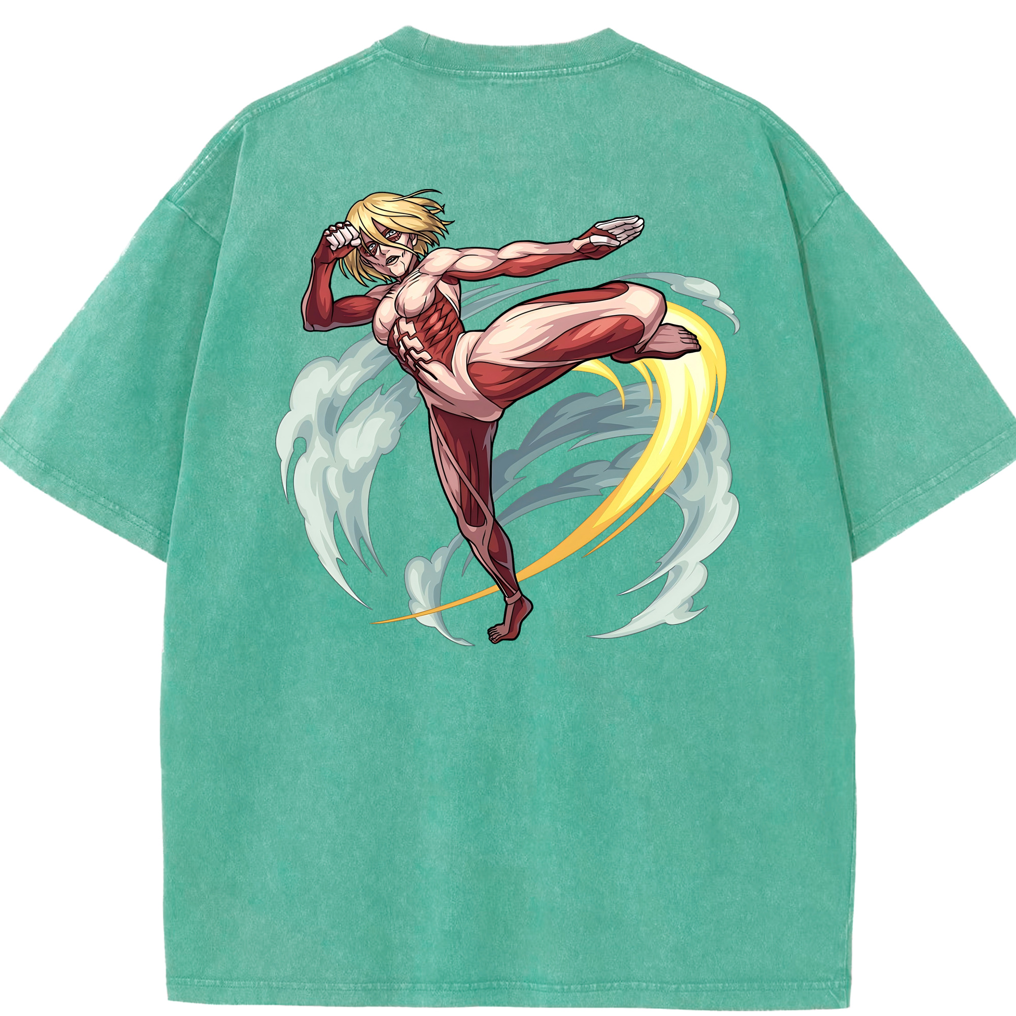 （画像用） 進撃の巨人 Attack on Titan 綿100% ヴィンテージ風 半袖Tシャツ（背面プリント）
